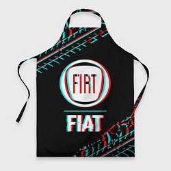 Фартук кулинарный Значок Fiat в стиле glitch на темном фоне, цвет: 3D-принт