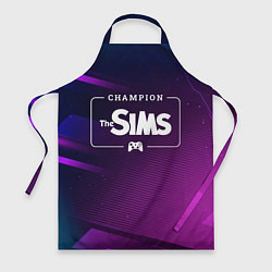 Фартук кулинарный The Sims gaming champion: рамка с лого и джойстико, цвет: 3D-принт