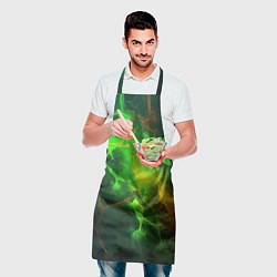 Фартук кулинарный Зеленое свечение молния, цвет: 3D-принт — фото 2