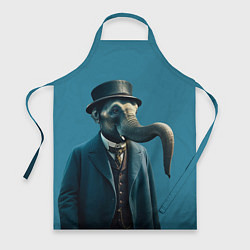 Фартук кулинарный Слон джентельмен в смокинге и шляпе, цвет: 3D-принт