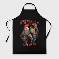 Фартук кулинарный Punks Not Dead - панки хой, цвет: 3D-принт