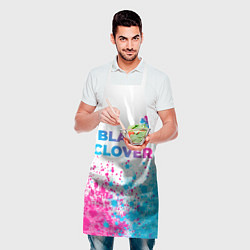 Фартук кулинарный Black Clover neon gradient style: символ сверху, цвет: 3D-принт — фото 2