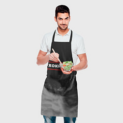 Фартук кулинарный Хоккеист - в рамке красного цвета, цвет: 3D-принт — фото 2