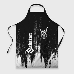 Фартук кулинарный Sabaton и рок символ на темном фоне, цвет: 3D-принт