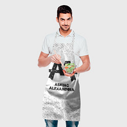 Фартук кулинарный Asking Alexandria с потертостями на светлом фоне, цвет: 3D-принт — фото 2