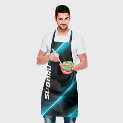 Фартук кулинарный Subaru неоновые лампы, цвет: 3D-принт — фото 2