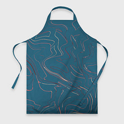 Фартук кулинарный Бирюзовый линии абстракция, цвет: 3D-принт