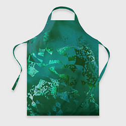 Фартук кулинарный Зелёные обрывки фигур, цвет: 3D-принт