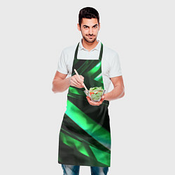 Фартук кулинарный Зеленая неоновая абстракция, цвет: 3D-принт — фото 2