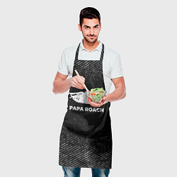 Фартук кулинарный Papa Roach с потертостями на темном фоне, цвет: 3D-принт — фото 2