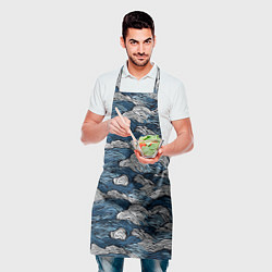 Фартук кулинарный Морские волны паттерн, цвет: 3D-принт — фото 2