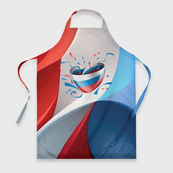 Фартук кулинарный Сердце в цветах флага России, цвет: 3D-принт