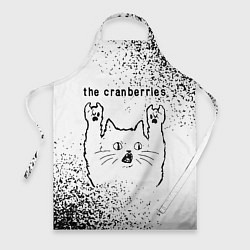 Фартук кулинарный The Cranberries рок кот на светлом фоне, цвет: 3D-принт