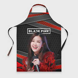 Фартук Rose Blackpink black red