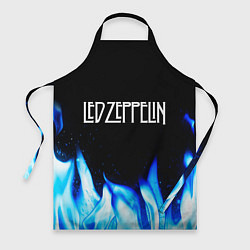 Фартук кулинарный Led Zeppelin blue fire, цвет: 3D-принт