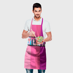 Фартук кулинарный Группа Black pink на фоне оттенков розового, цвет: 3D-принт — фото 2