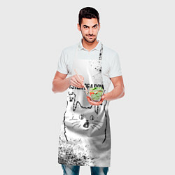 Фартук кулинарный System of a Down рок кот на светлом фоне, цвет: 3D-принт — фото 2