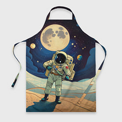 Фартук кулинарный Космонавт в ледяной пустыне, цвет: 3D-принт