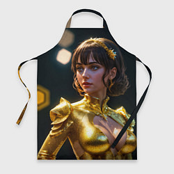 Фартук кулинарный Девушка в золотом чешуйчатом костюме, цвет: 3D-принт