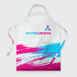 Фартук кулинарный Mitsubishi neon gradient style: символ сверху, цвет: 3D-принт