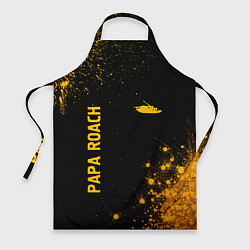 Фартук кулинарный Papa Roach - gold gradient: надпись, символ, цвет: 3D-принт
