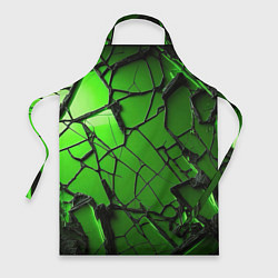Фартук кулинарный Зеленое треснутое стекло, цвет: 3D-принт