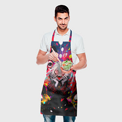 Фартук кулинарный Сумасшедшая аниме девочка от нейросети, цвет: 3D-принт — фото 2