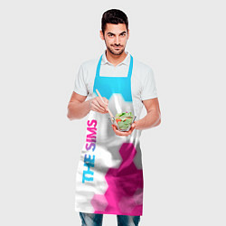 Фартук кулинарный The Sims neon gradient style: надпись, символ, цвет: 3D-принт — фото 2