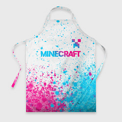 Фартук кулинарный Minecraft neon gradient style: символ сверху, цвет: 3D-принт