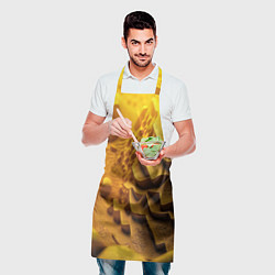 Фартук кулинарный Желтая объемная абстракция, цвет: 3D-принт — фото 2