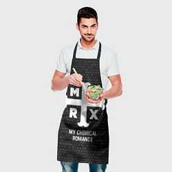 Фартук кулинарный My Chemical Romance glitch на темном фоне, цвет: 3D-принт — фото 2