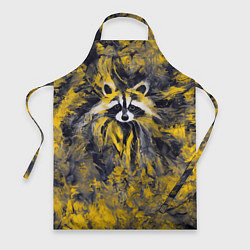 Фартук кулинарный Абстрактный желтый енот в стиле арт, цвет: 3D-принт