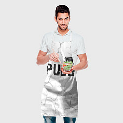 Фартук кулинарный PUBG glitch на светлом фоне: символ сверху, цвет: 3D-принт — фото 2