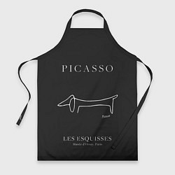 Фартук кулинарный Собака на черном - Пабло Пикассо, цвет: 3D-принт