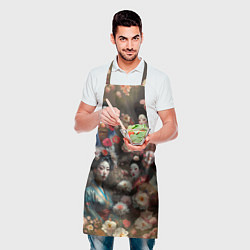 Фартук кулинарный Гейша в цветах, цвет: 3D-принт — фото 2