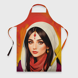 Фартук кулинарный Нейросеть - индийская принцесса, цвет: 3D-принт