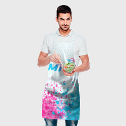 Фартук кулинарный Mini neon gradient style: символ сверху, цвет: 3D-принт — фото 2