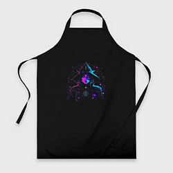 Фартук кулинарный Ведьма в звездах киберпанк, цвет: 3D-принт