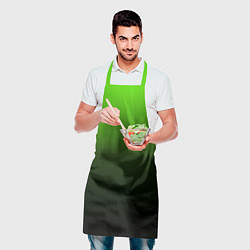 Фартук кулинарный Градиент ядовитый зеленый - черный, цвет: 3D-принт — фото 2
