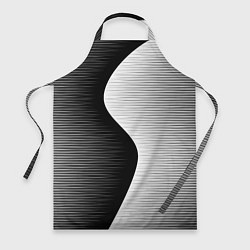 Фартук кулинарный Черная белая абстракция зигзаг, цвет: 3D-принт