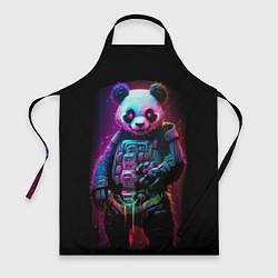 Фартук кулинарный Киберпанк панда во весь рост, цвет: 3D-принт