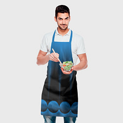 Фартук кулинарный Сине-черный градиент в полоску, цвет: 3D-принт — фото 2