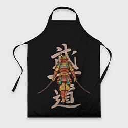 Фартук кулинарный Самурай - иероглифы, цвет: 3D-принт