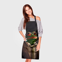 Фартук кулинарный Лягушка Пепе в костюме, цвет: 3D-принт — фото 2