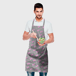 Фартук кулинарный Паттерн - Барби и серый фон, цвет: 3D-принт — фото 2