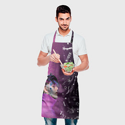 Фартук кулинарный Лил Пип тату фиолетовый, цвет: 3D-принт — фото 2