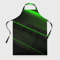 Фартук кулинарный Зеленая абстракция со светом, цвет: 3D-принт