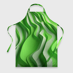 Фартук кулинарный Зеленые объемные полосы, цвет: 3D-принт