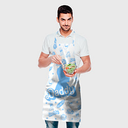 Фартук кулинарный Папочка - силуэт Кена: паттерн синий, цвет: 3D-принт — фото 2