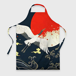 Фартук кулинарный Кимоно с японскими журавлями, цвет: 3D-принт